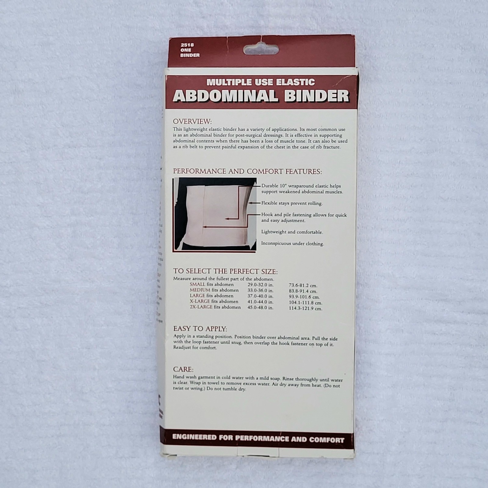 OTC Abdominal Binder 2518 Size XL Professional Orthopedic Elastic Reusable NEW