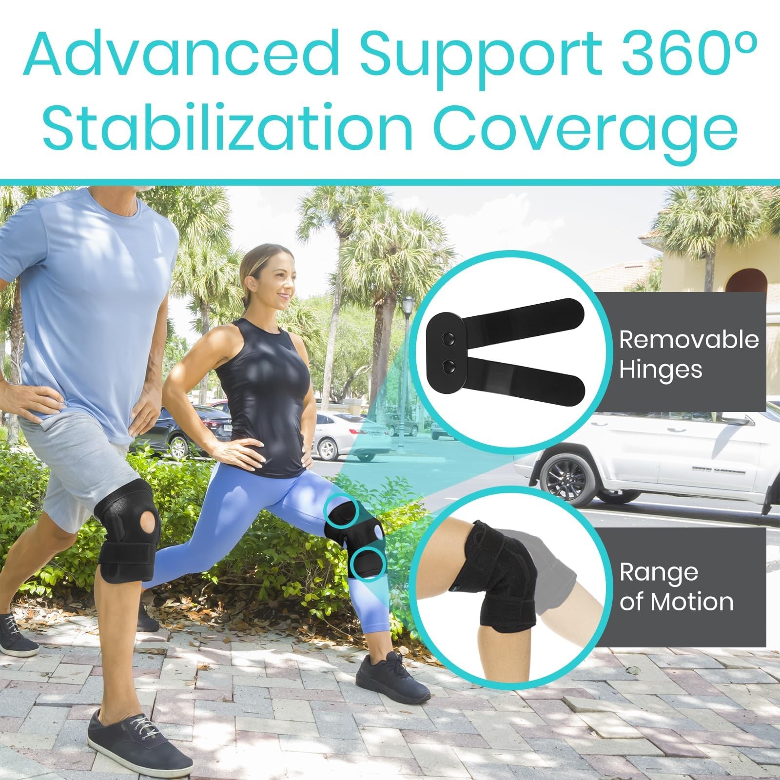 Vive Hinged Knee Brace (2 Pack) – Relieves ACL, MCL, Meniscus Small, Black