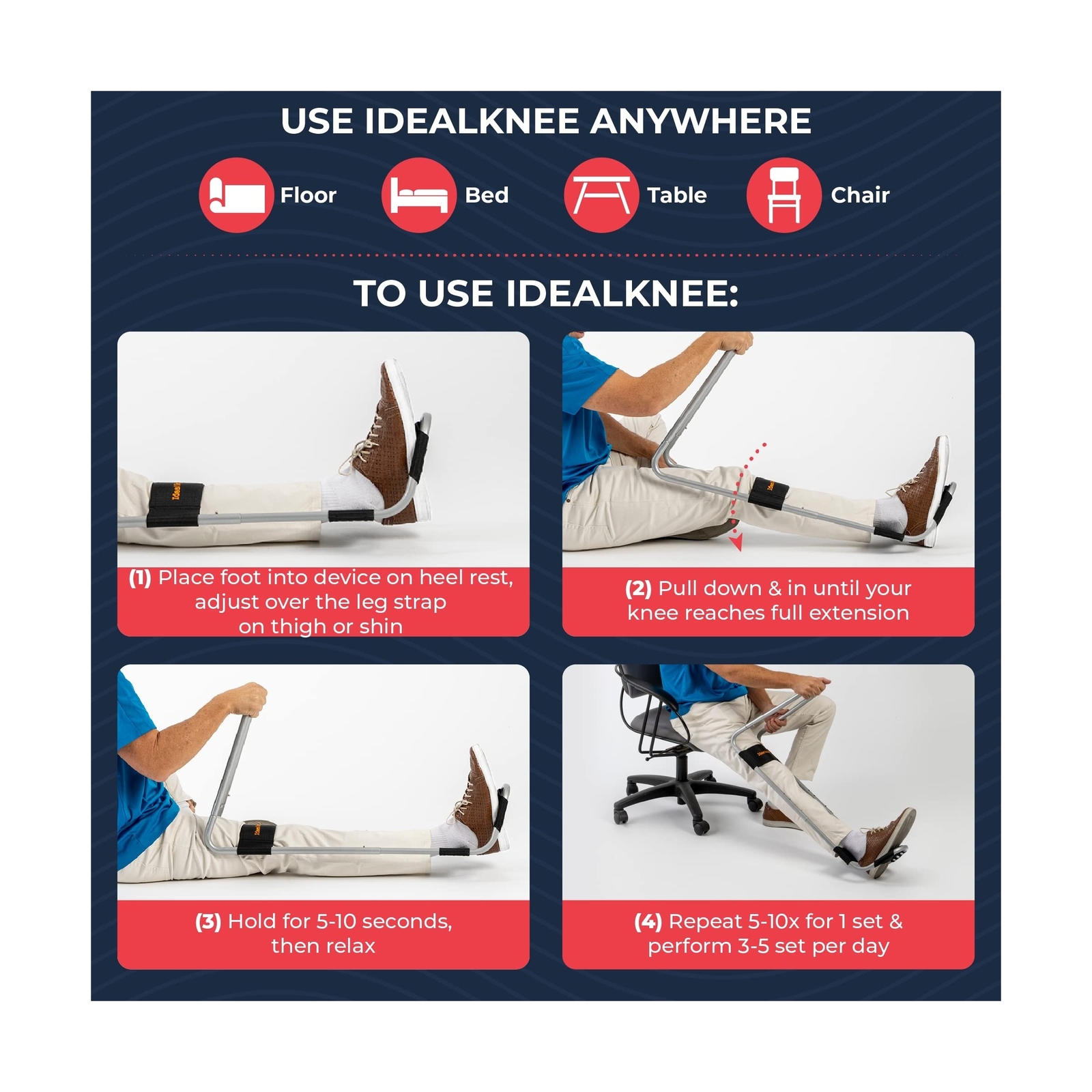 IdealKnee One Pad – Advanced Knee Extension & Pain Relief Device – Endorsed b…