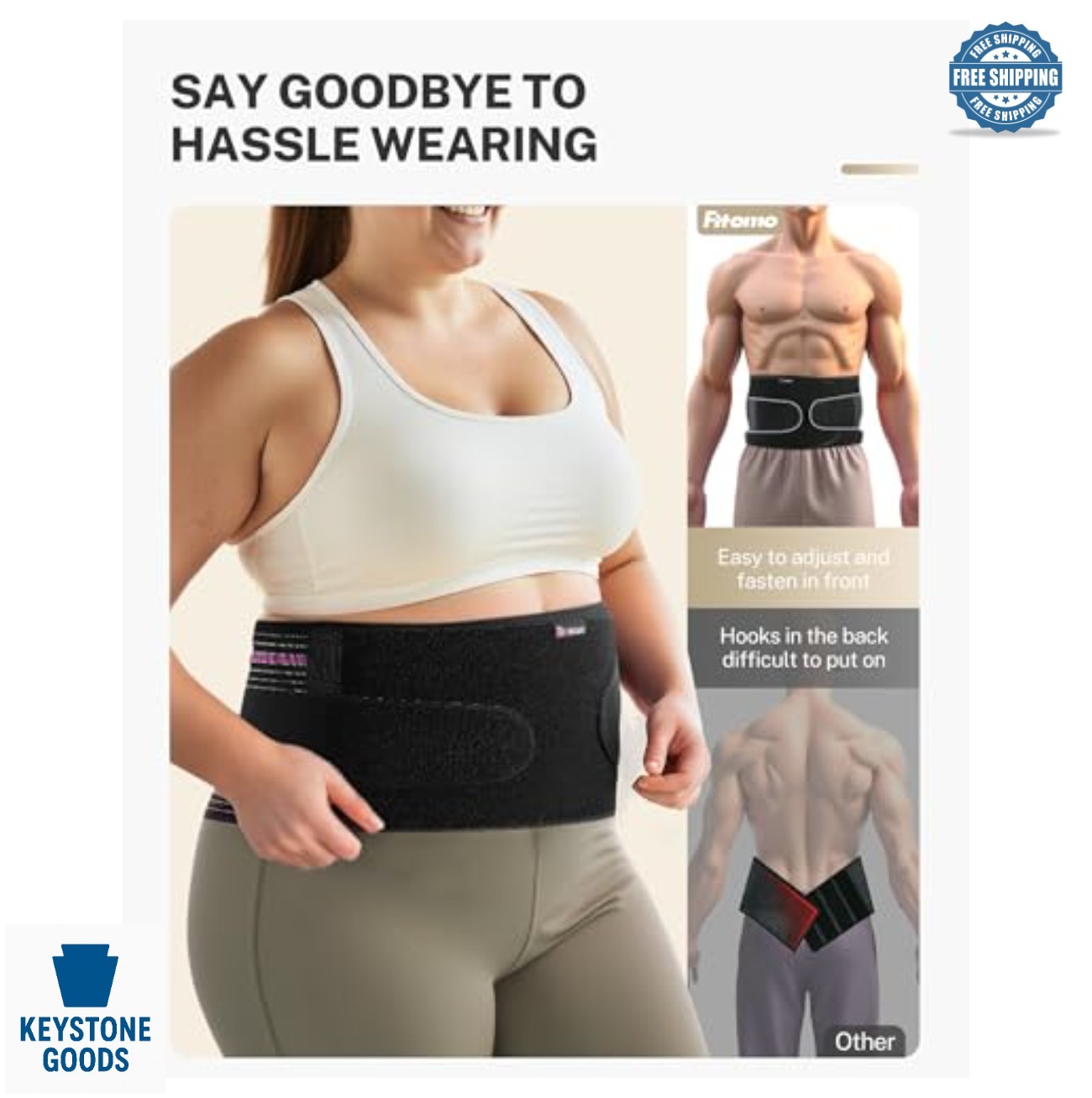 Umbilical Hernia Belt L XL Adjustable 3D Support Pad Abdominal Binder for Men