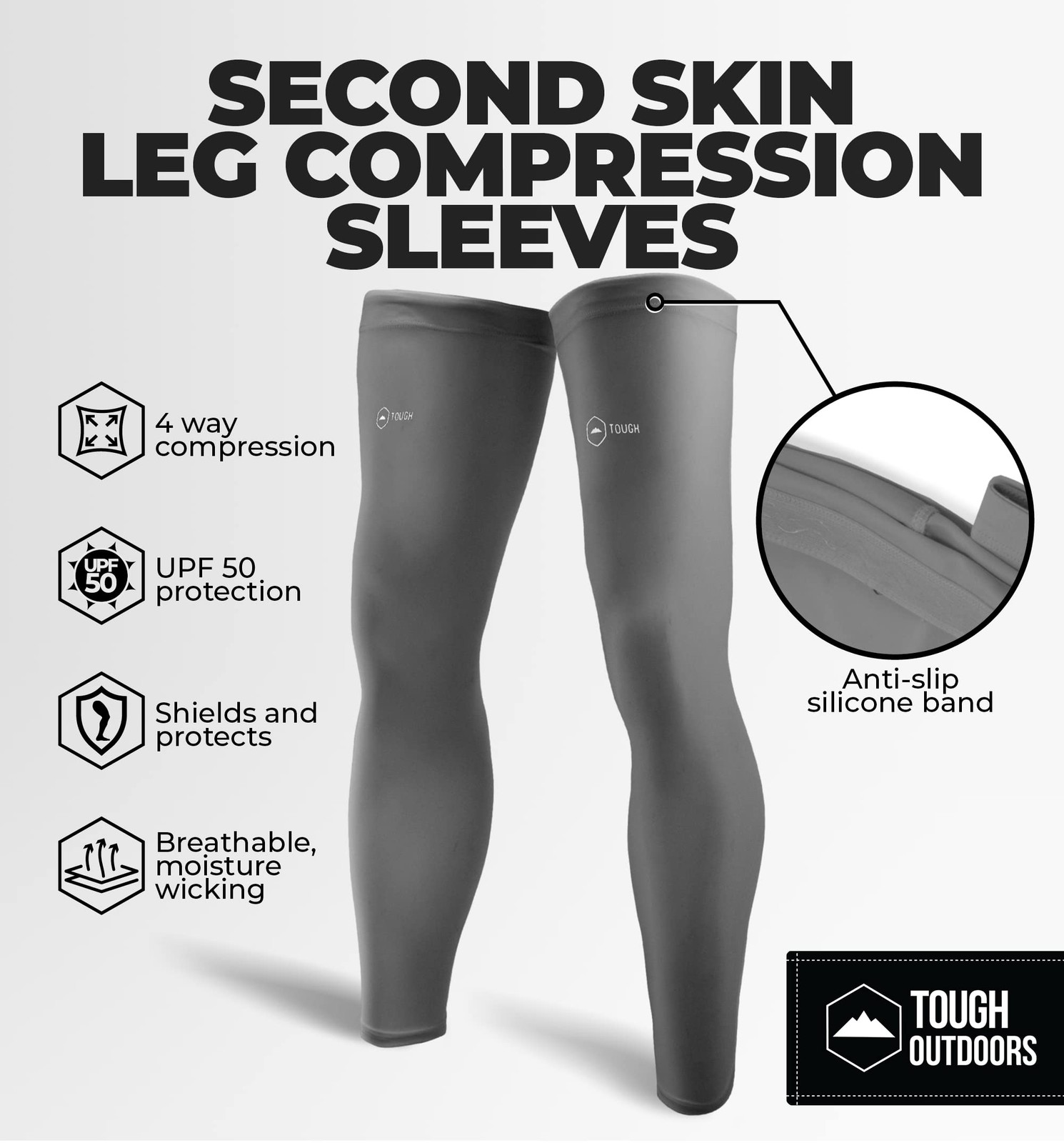Leg Compression Sleeve – Leg Sleeves for Men & – Compression Calf Sleeves – B…