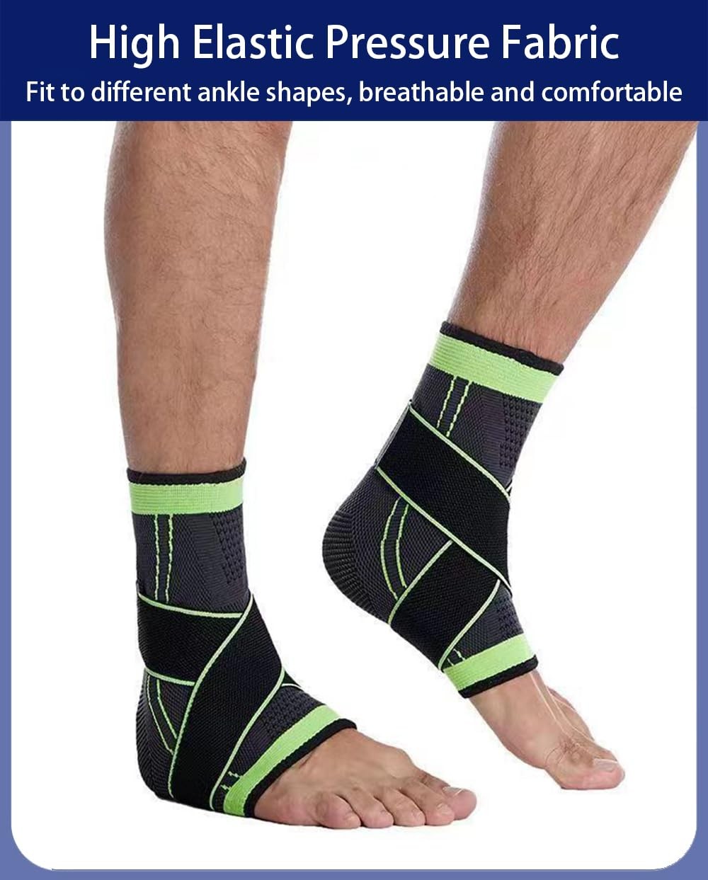 2 Pcs Black Ankle Braces Compression Sleeve Plantar Fasciitis Plantar Relief Arc