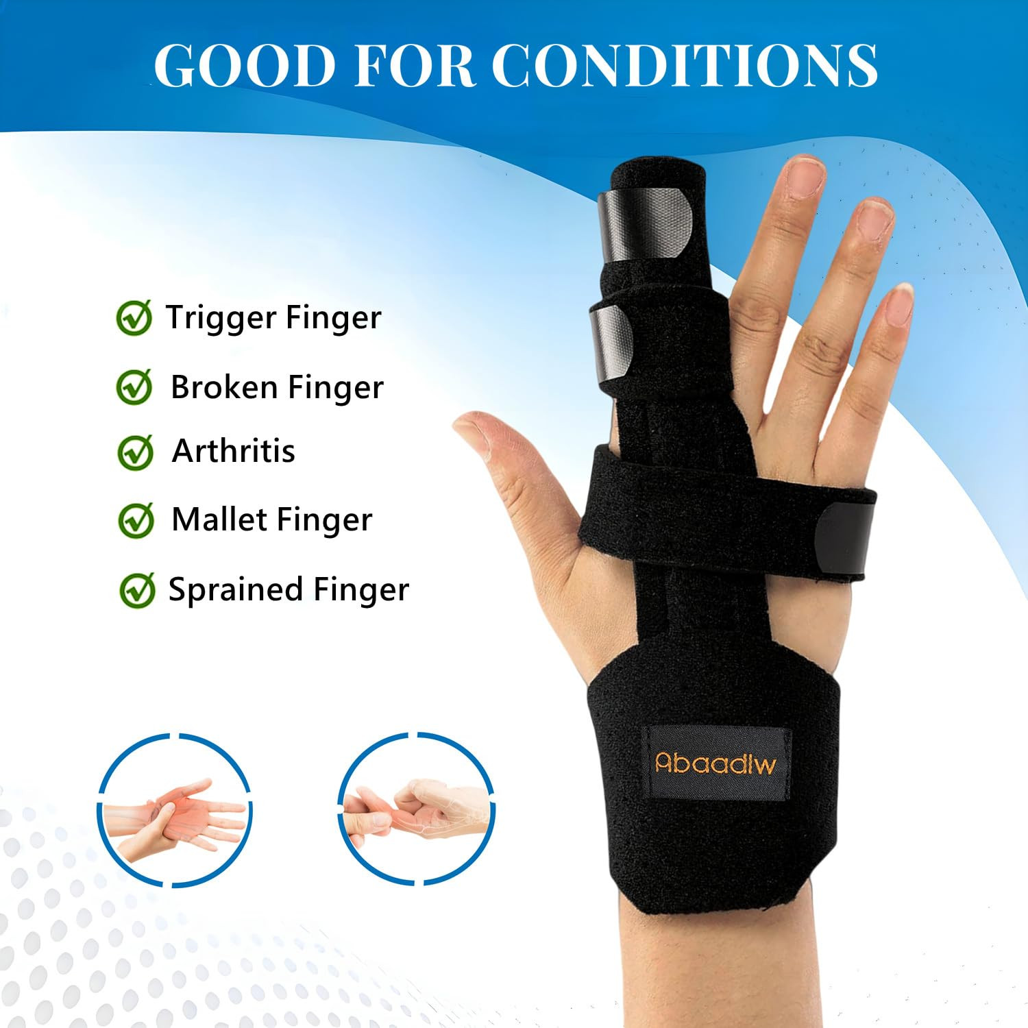 Trigger Finger Splint 2 Pcs, Adjustable Index Finger Splint, Finger Splint Middl