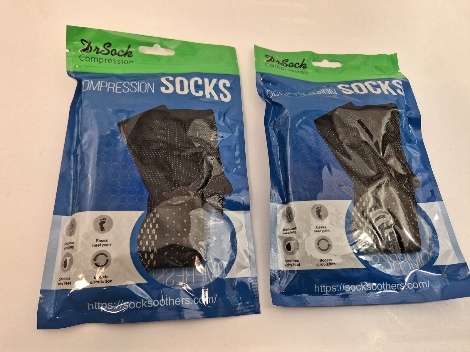 2 Pairs Dr Sock Compression Foot Sleeve Socks Adult OS One Size