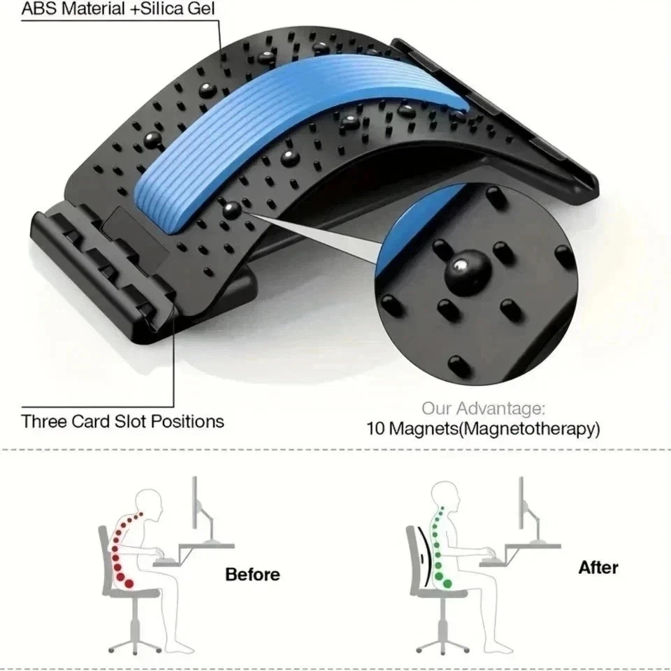== Back Stretcher Spine Board Pain Relief Lumbar Support Adjustable Ortho