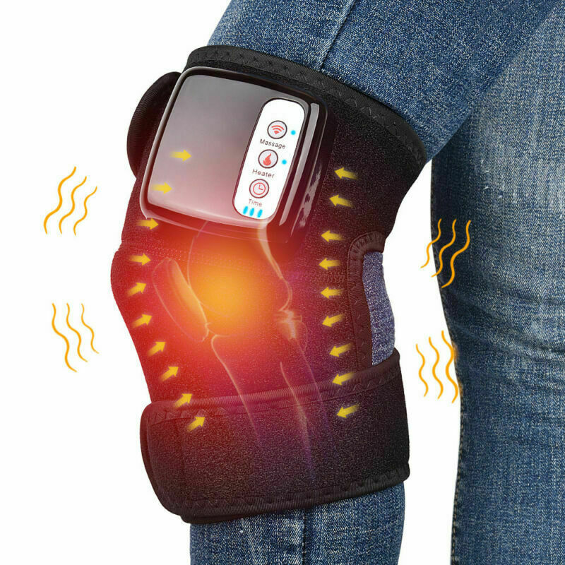 Electric Heating Vibration Knee Joint Pad Brace Massage Therapy Legs Massager US