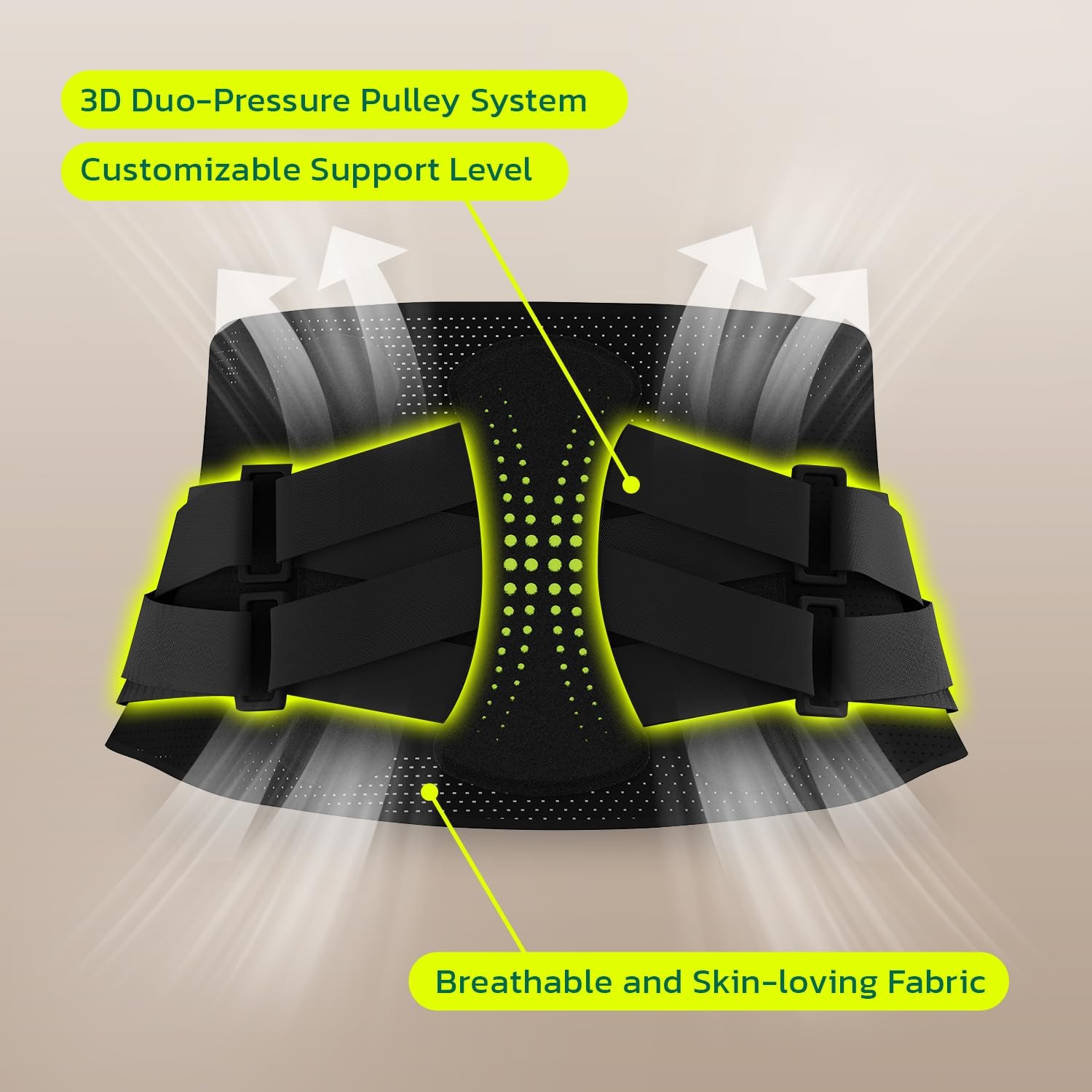 aoFIT Back Brace for Lower Pain Relief,Back Support Belt Large, HEISE