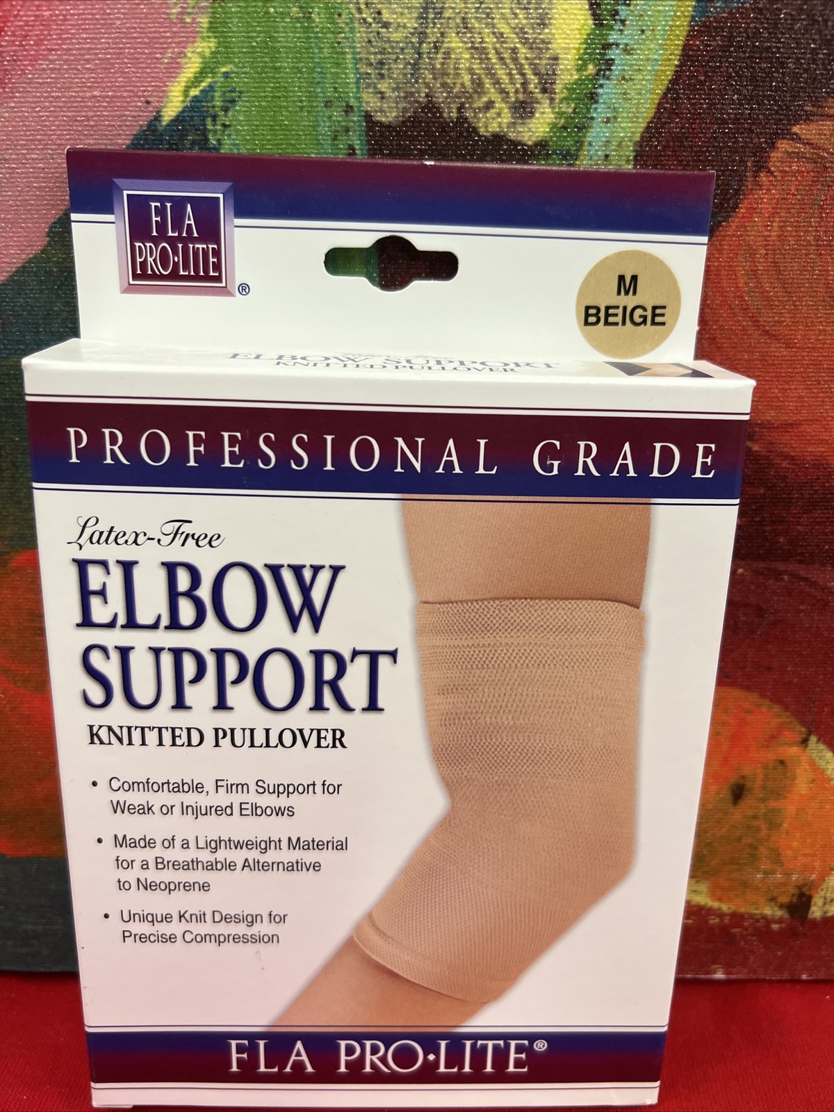 FLA Orthopedics Pro Lite Professional Latex Free Elbow Support Medium Beige NIB
