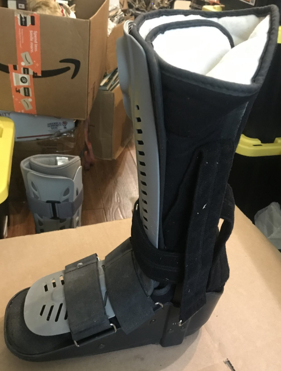 Air Walker Brace Walking Foot Boot Adjustable Large No Pump Comfy