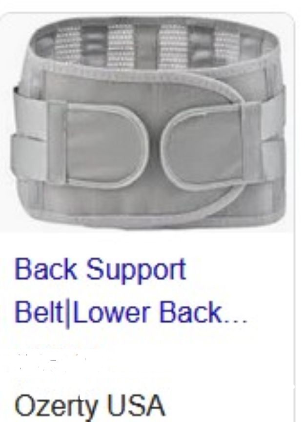Ozerty Support Adjustable Lumbar Lower Back Brace Support Belt -Grey size 8