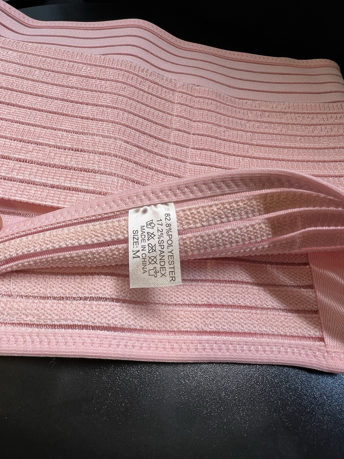Pink Elastic Back Support Belt – Adjustable Waist Lumbar Brace – Size M – New