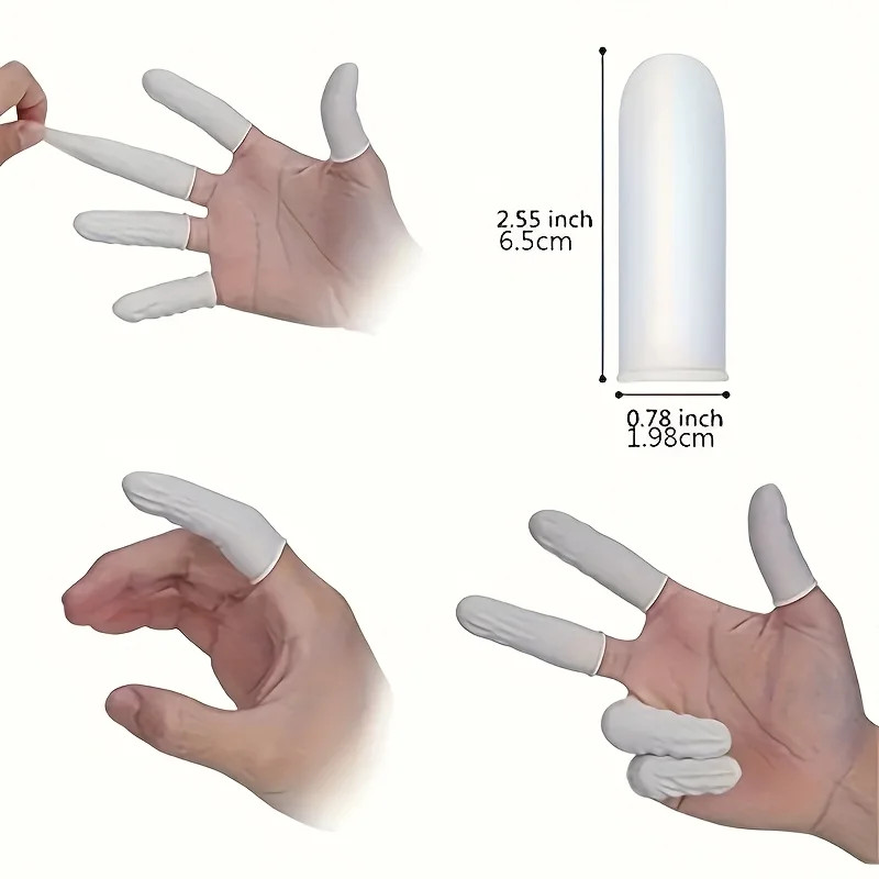 20/200pc Rubber Finger Protector Covers Wear-Resistant Highly Elastic Anti-Slip