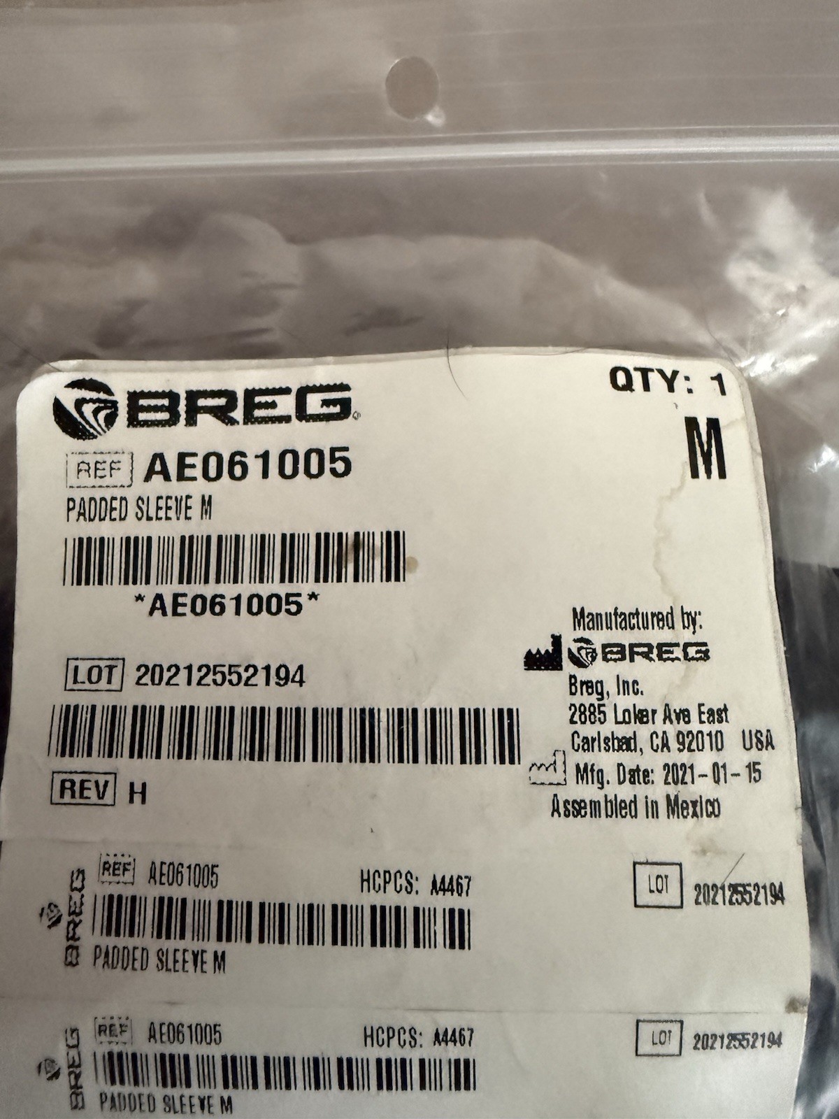 Breg Padded Arm Sleeve Medium AE061005