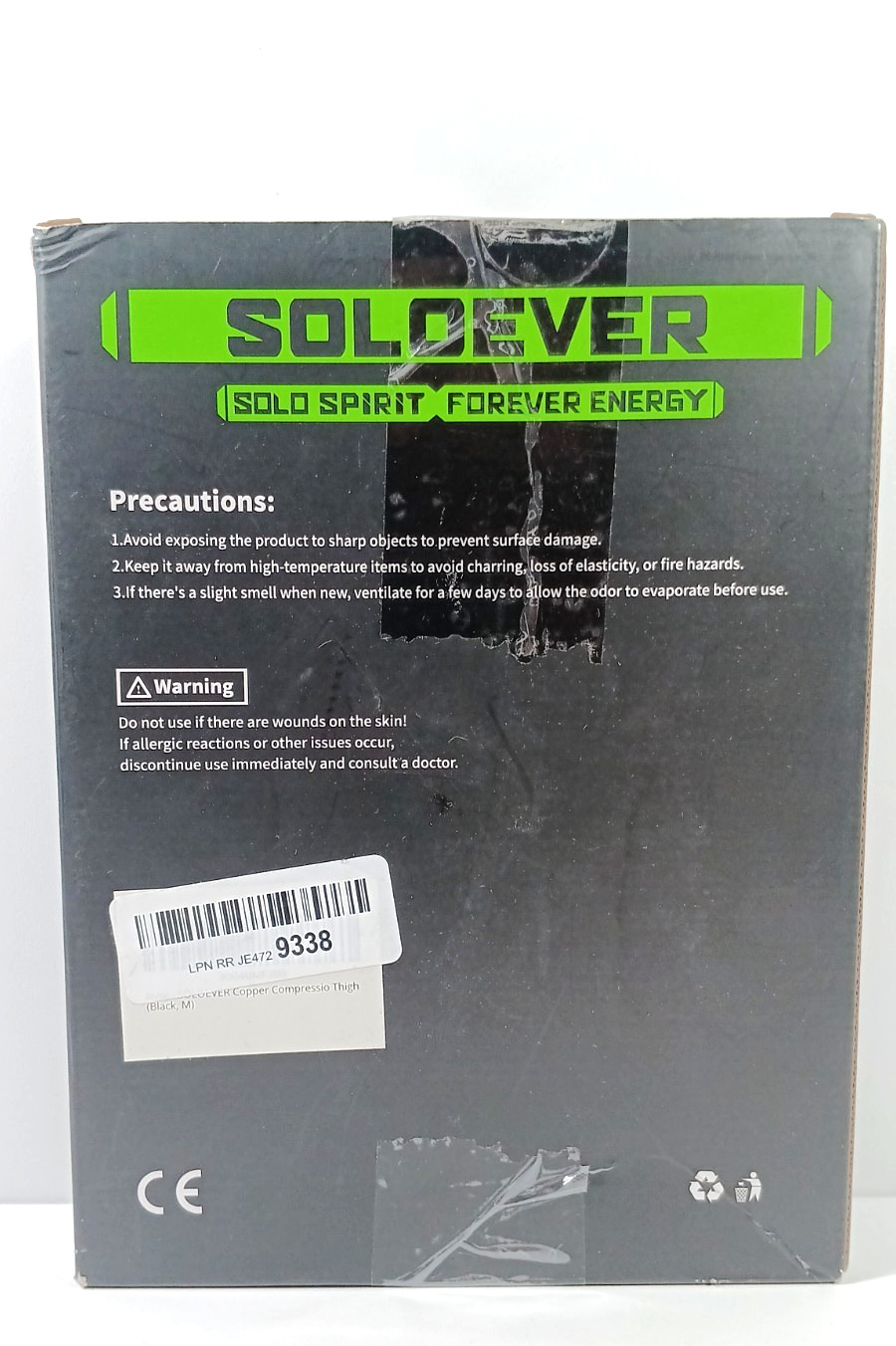 Soloever Brace Compression Thigh Black Copper Medium Sleeve New Open Box