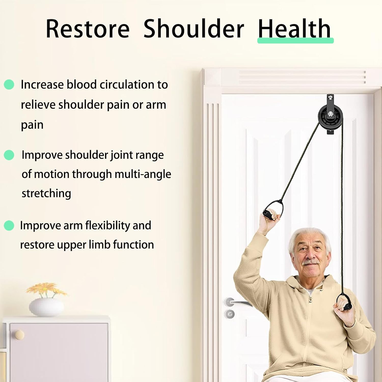 Shoulder Pulley for Physical Therapy with Fixed Metal Bracket, Shoulder Pulley o