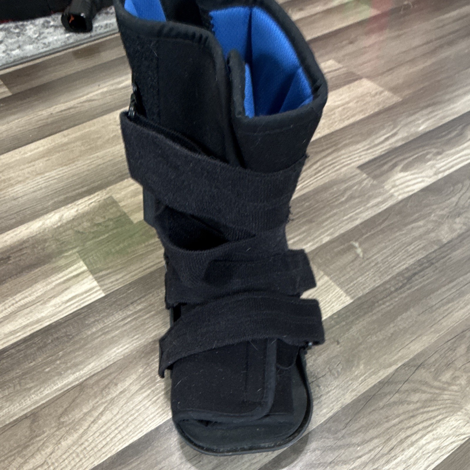 Breg Adjustable Orthopedic Walking Boot Brace, Black/Blue, Size L Foot/Ankle