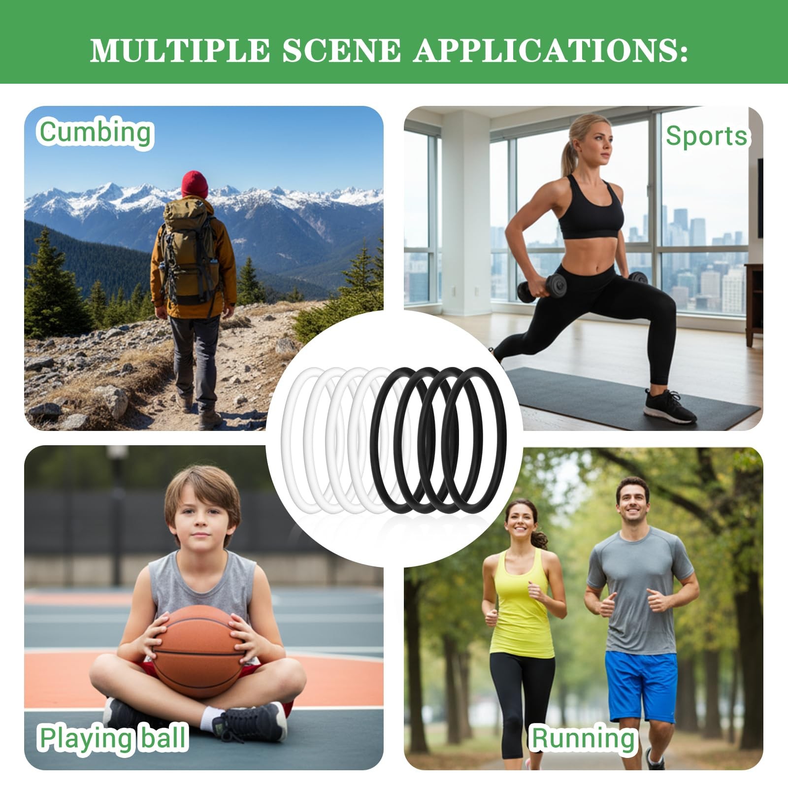 8pcs Patella Bands, Patellar Tendon Support Strap for Knee Pain Relief, Silic…