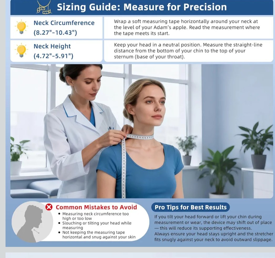 Neck Stretcher Cervical Traction, Adjustable Cervical Neck Traction Device, Neck