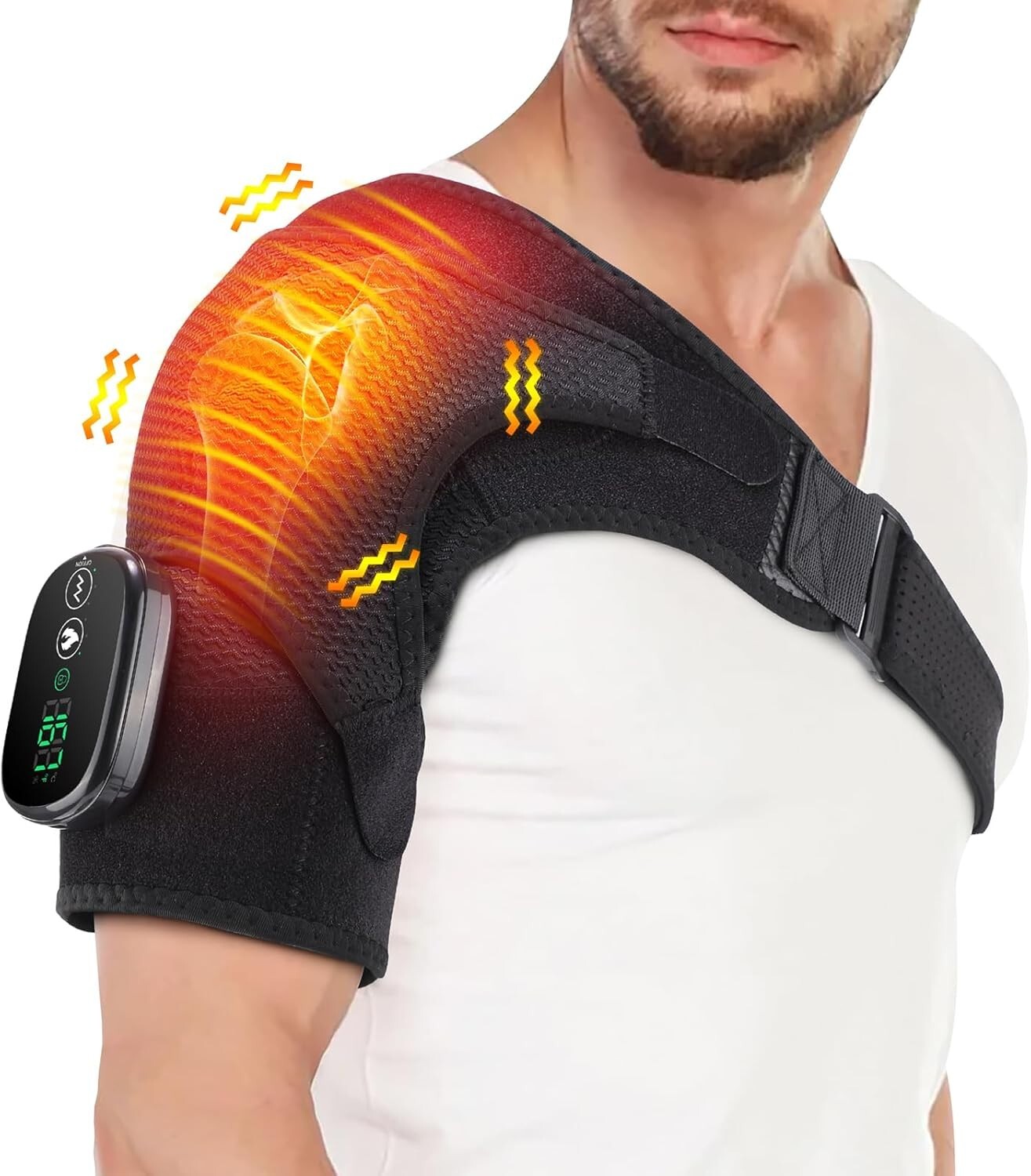 Electric Heated Shoulder Massager Brace with Vibration Therapy Joint Pain Relief