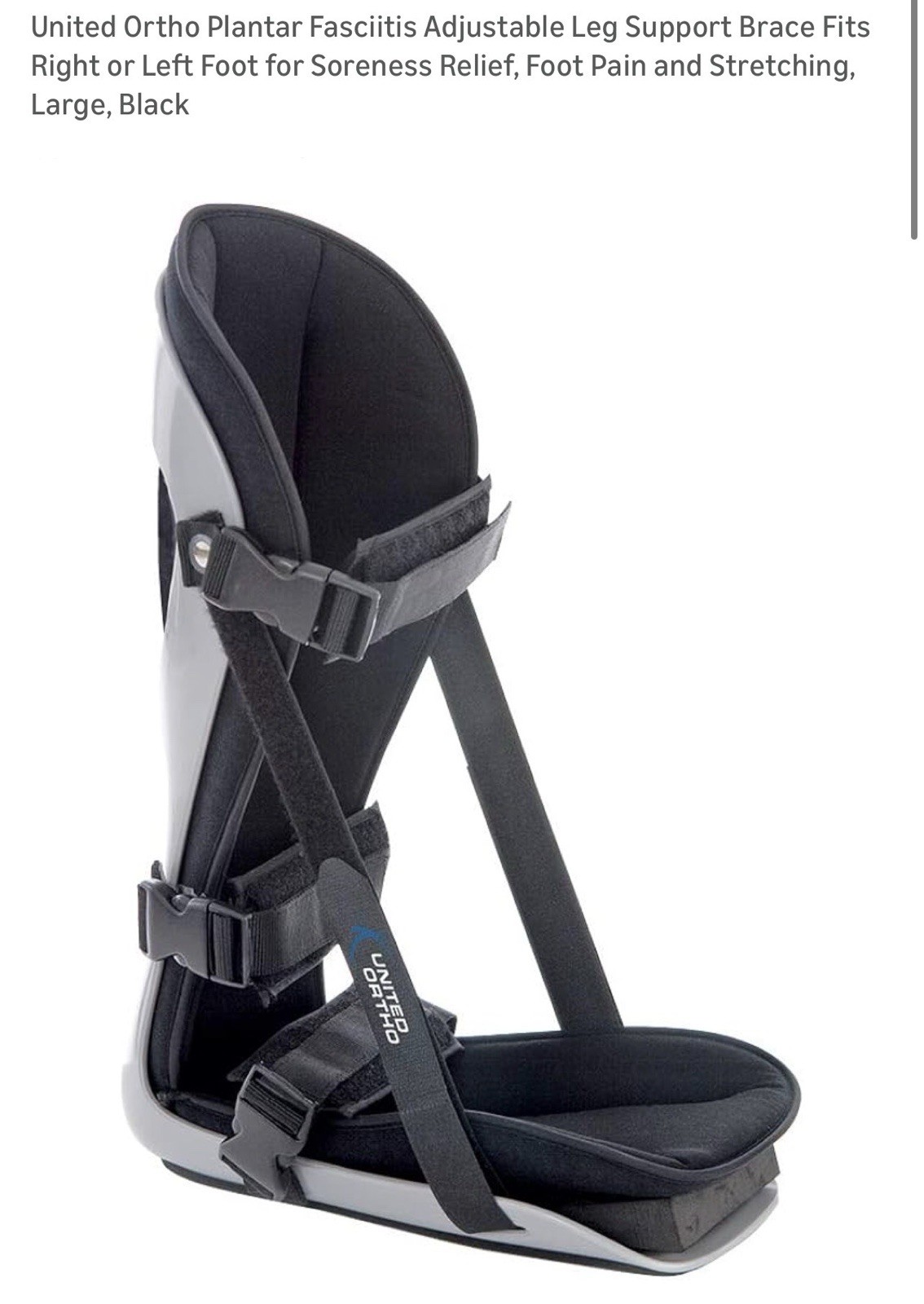 United Ortho Plantar Fasciitis Adjustable Leg Support Brace Fits Right or Left