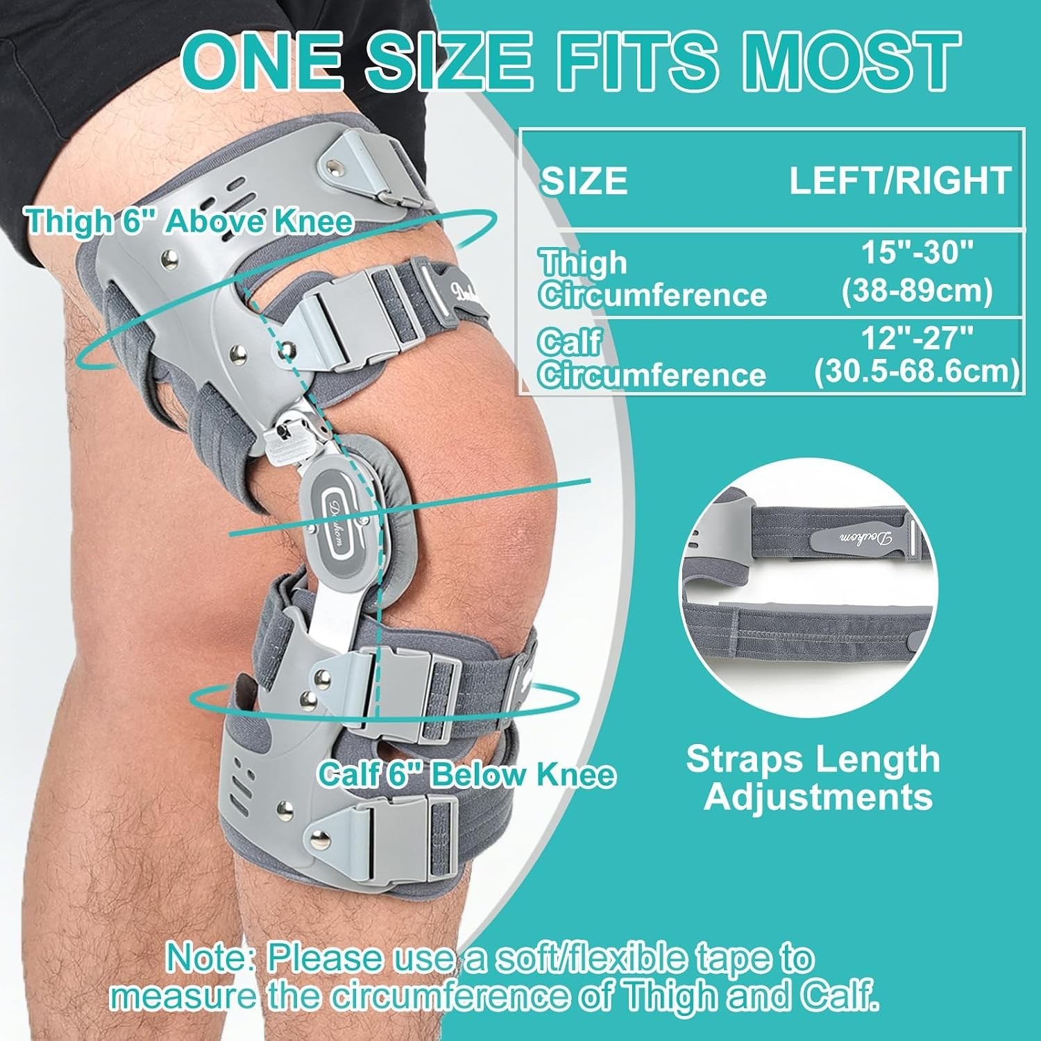 Unloader Knee Brace for Osteoarthritis Pain Relief Adjustable Hinged Knee Suppor