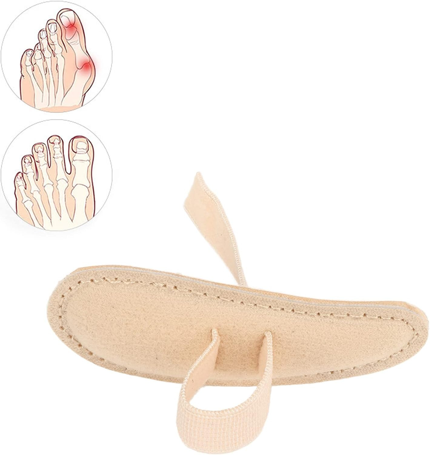 Hammer Toe Cushion Buttress Pad Adjustable Comfoltable for Left Beige