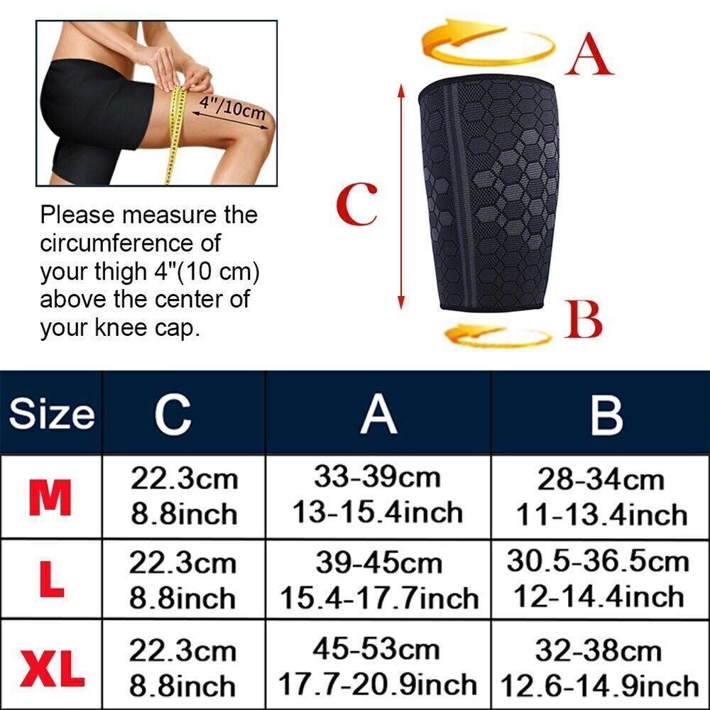 Compression Thigh Hamstring Support Sleeve Brace Sport Upper Leg Pain Relief Gym