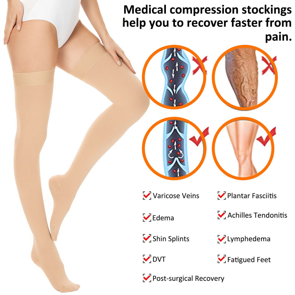 Thigh High Compression Socks, Men’s Sports Stockings Over The Knee Thick Hosiery