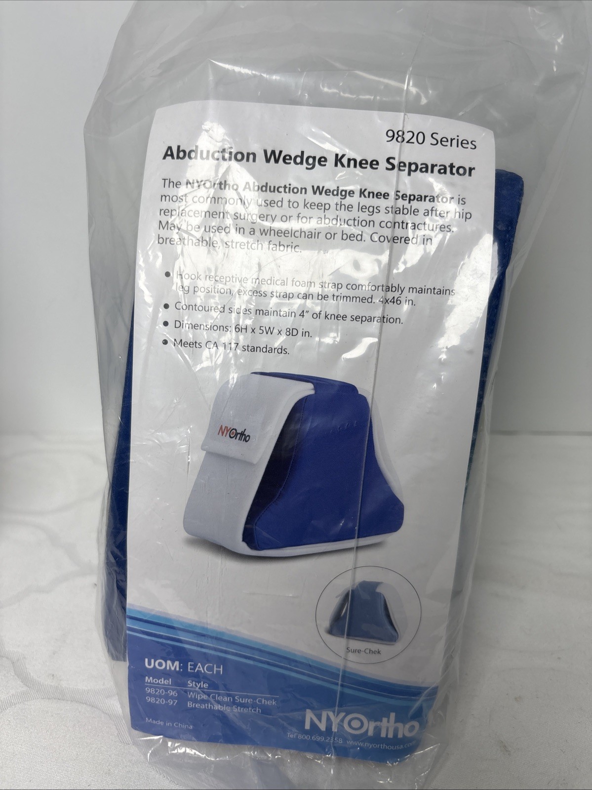 NYOrtho Abduction Wedge Knee Separator Soft Hip Block with Strap 9820 Series