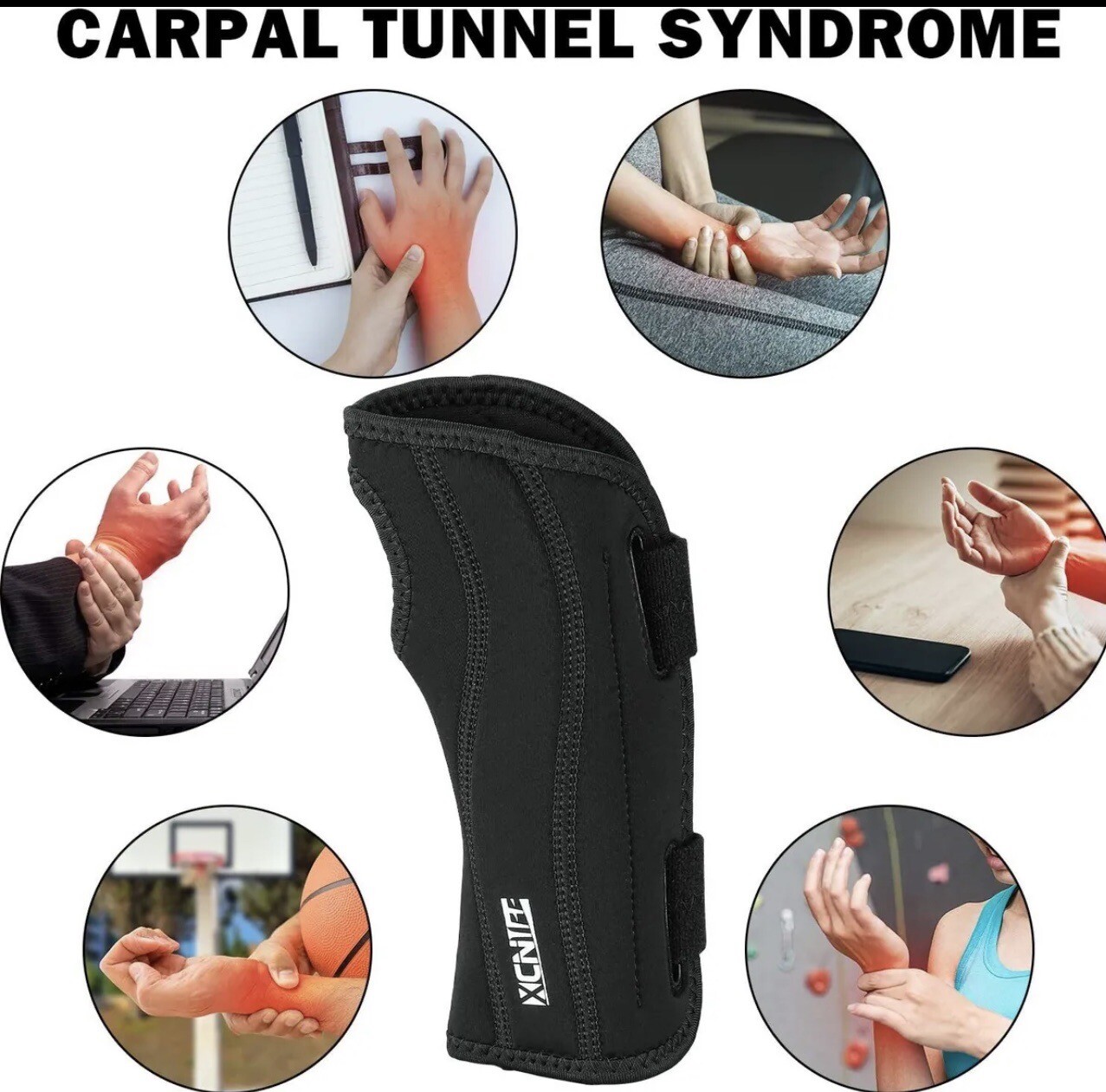 Night Wrist Sleep Support Brace, Adjustable Wrist Support Brace (Med-Right Hand)