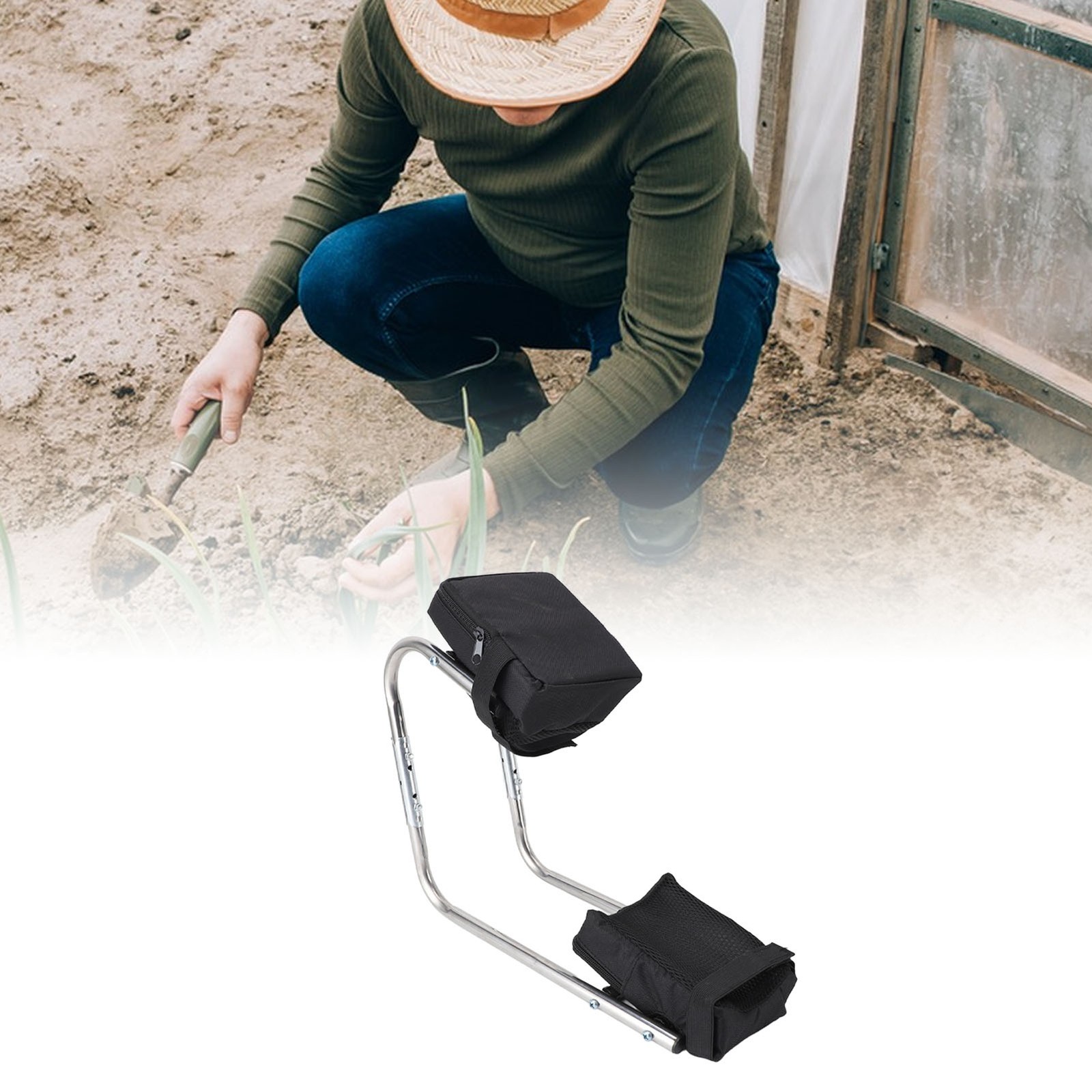 ­Knee Seat Gardening Tool Stainless Steel Ergonomic Ankle Support Knee Seat Leg