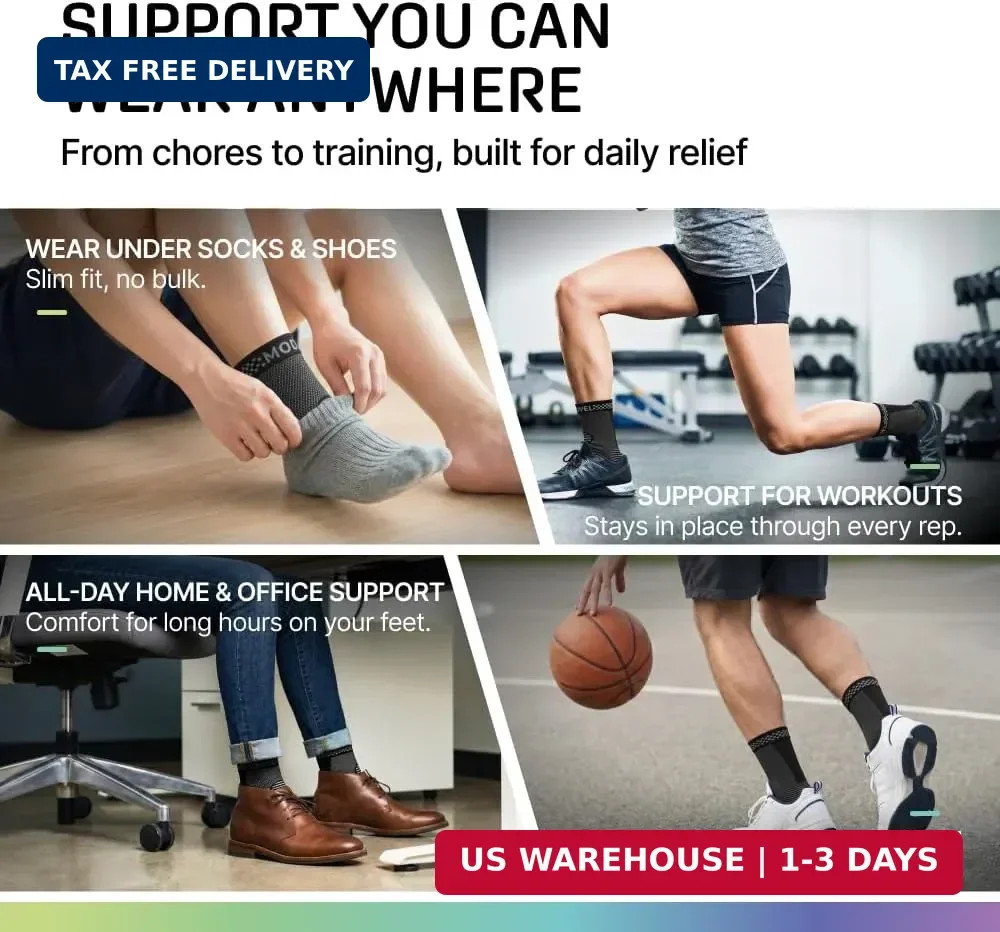 Modvel Foot & Ankle Brace Socks for Sprained Ankle Compression Sleeve – Foot Sup