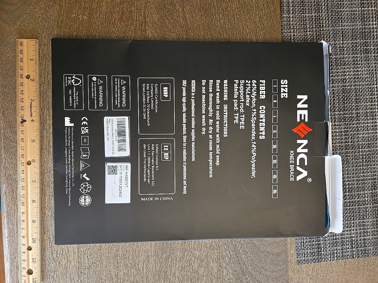 NEENCA Knee Brace Compression Sleeve Pain Support Sports Protection 3XL