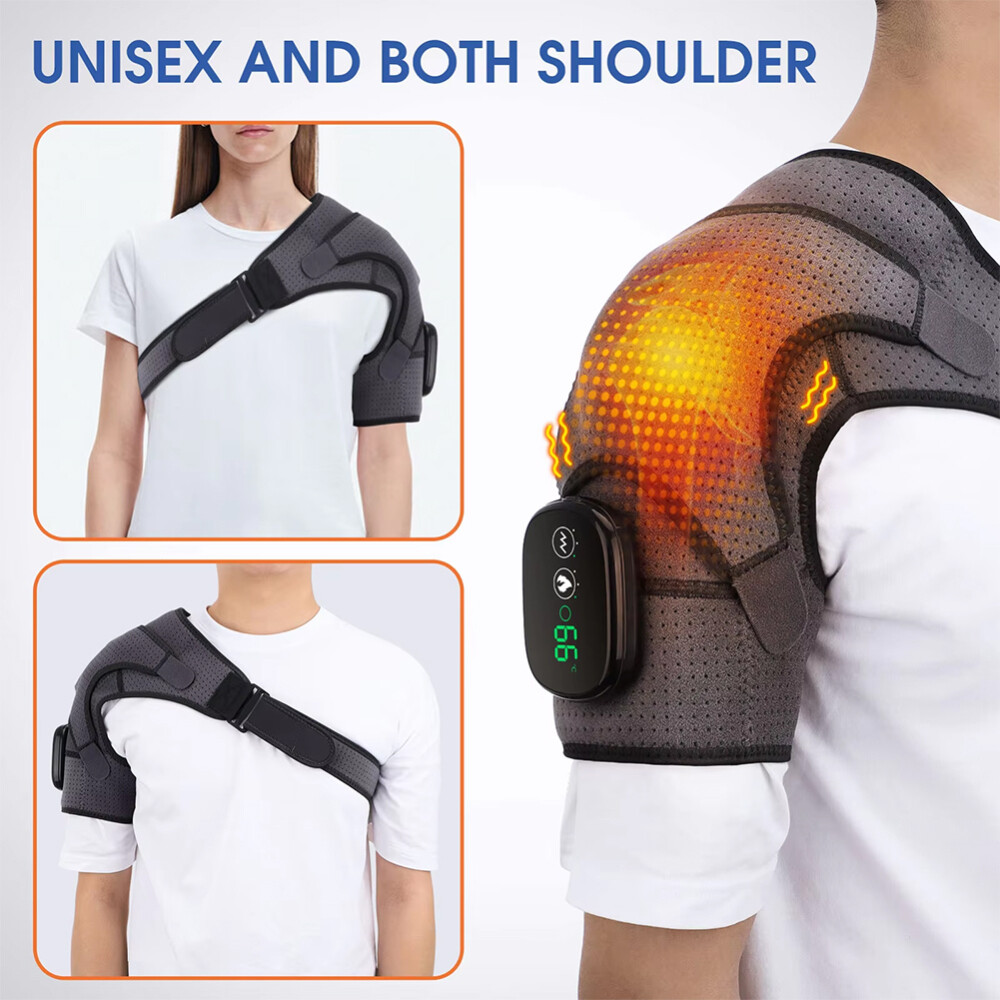 Electric Heated Shoulder Brace Heating Pad Therapy Shoulder Winter Heating Wrap~