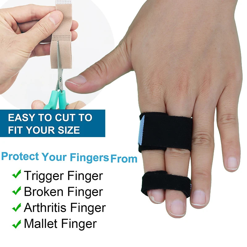 Pexmen 1/2/5/10Pcs Buddy Tape Finger Straps With Padded No-Slip Hook and Loop