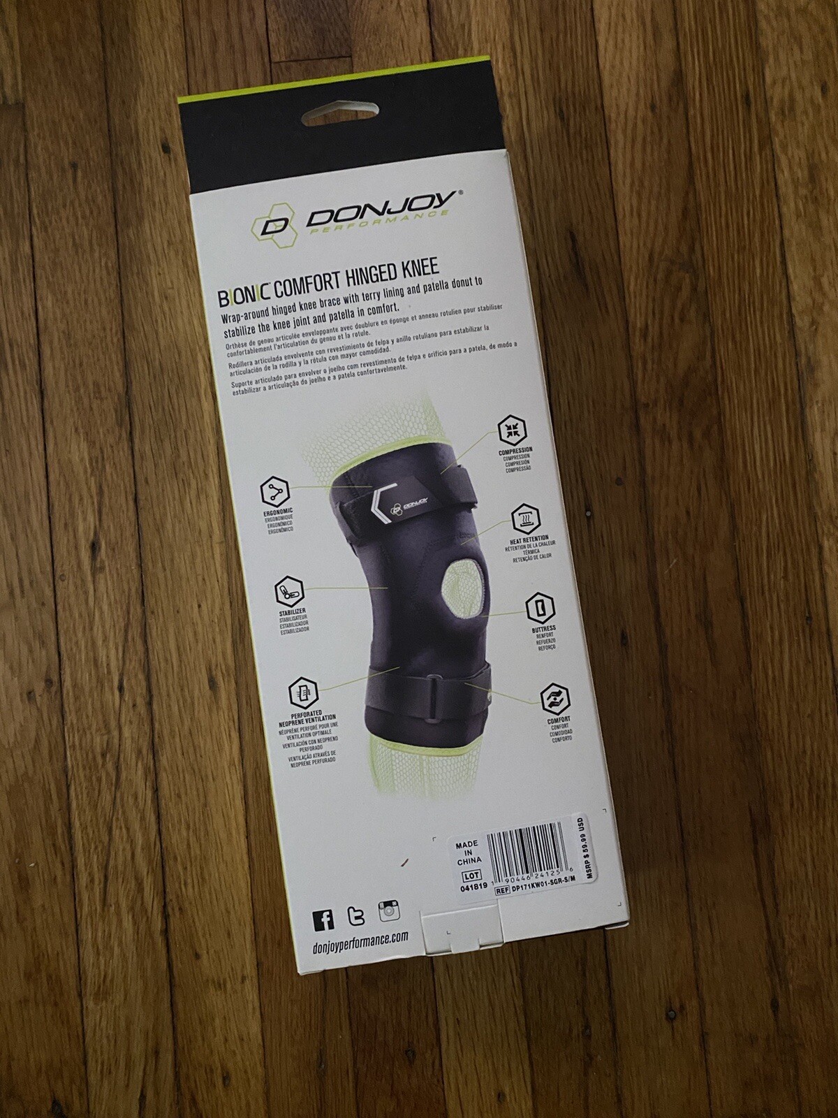 DonJoy Knee Brave Performance Bionic Hinged Comfort Strapped Small/Medium NIB