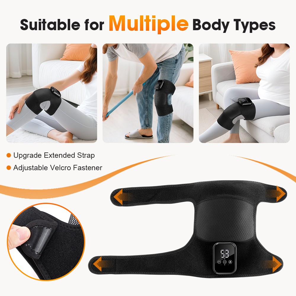 USB Heated Knee Brace Heating Support Muscle Massage Tool Warm Massager Wrap Pad