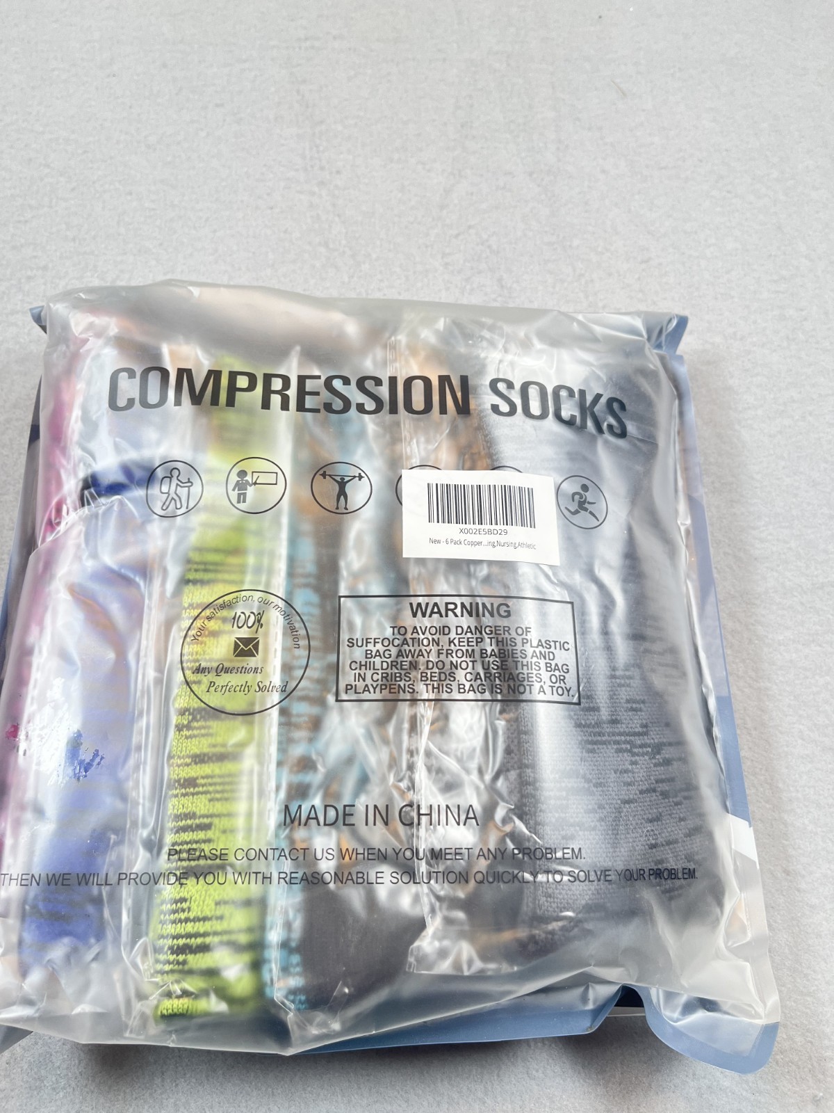 6 Pack Copper Compression Socks Men Women Circulation Running Nursing NEW