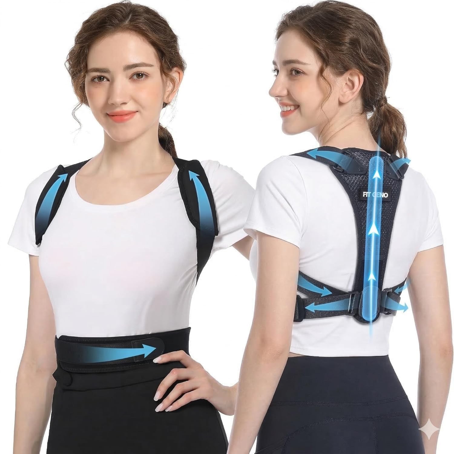 Posture Corrector for Petite and Men: Adjustable Upper Back Brace – Improve P…