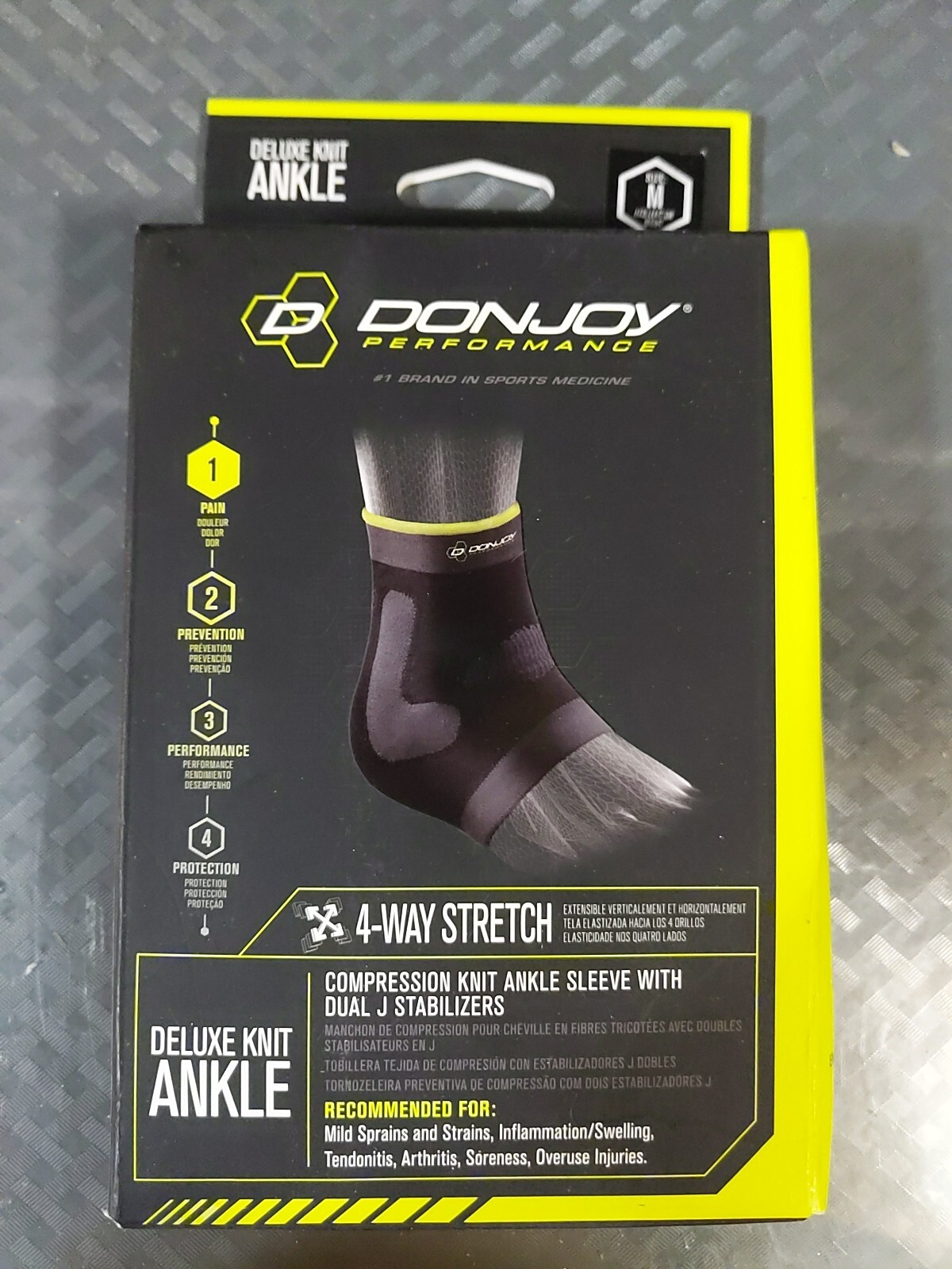 DonJoy Knit Ankle Sleeve Brace – MEDIUM 4-Way Stretch Compression #TB2