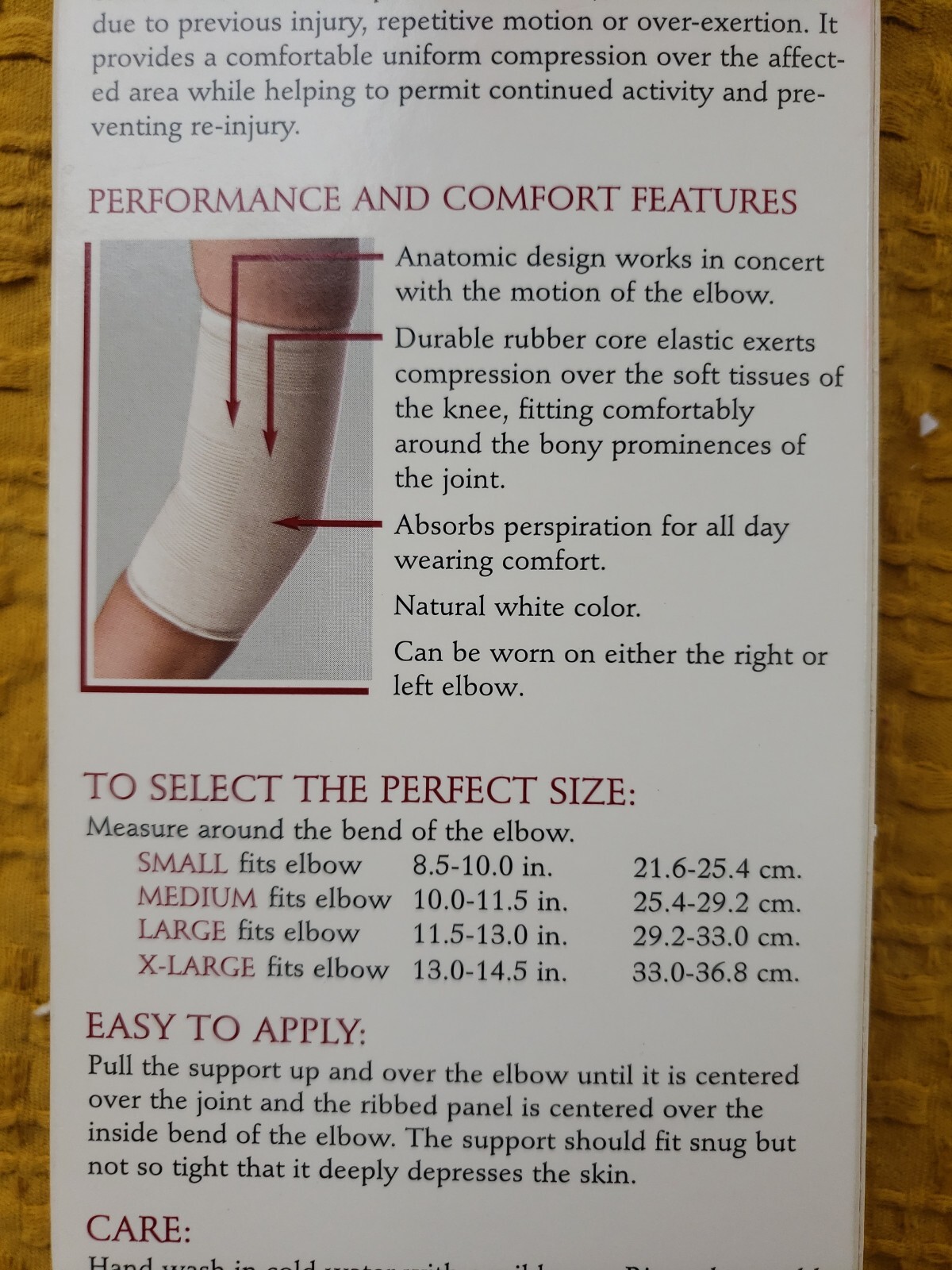 Elbow Support Firm Elastic Pullover OTC size XL NIB