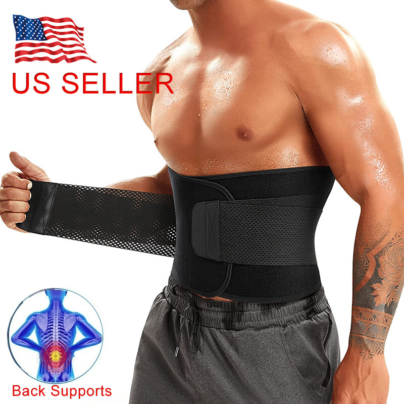 Men’s Neoprene Waist Trainer Trimmer Supports Weight Loss Body Shaper Sweat Belt