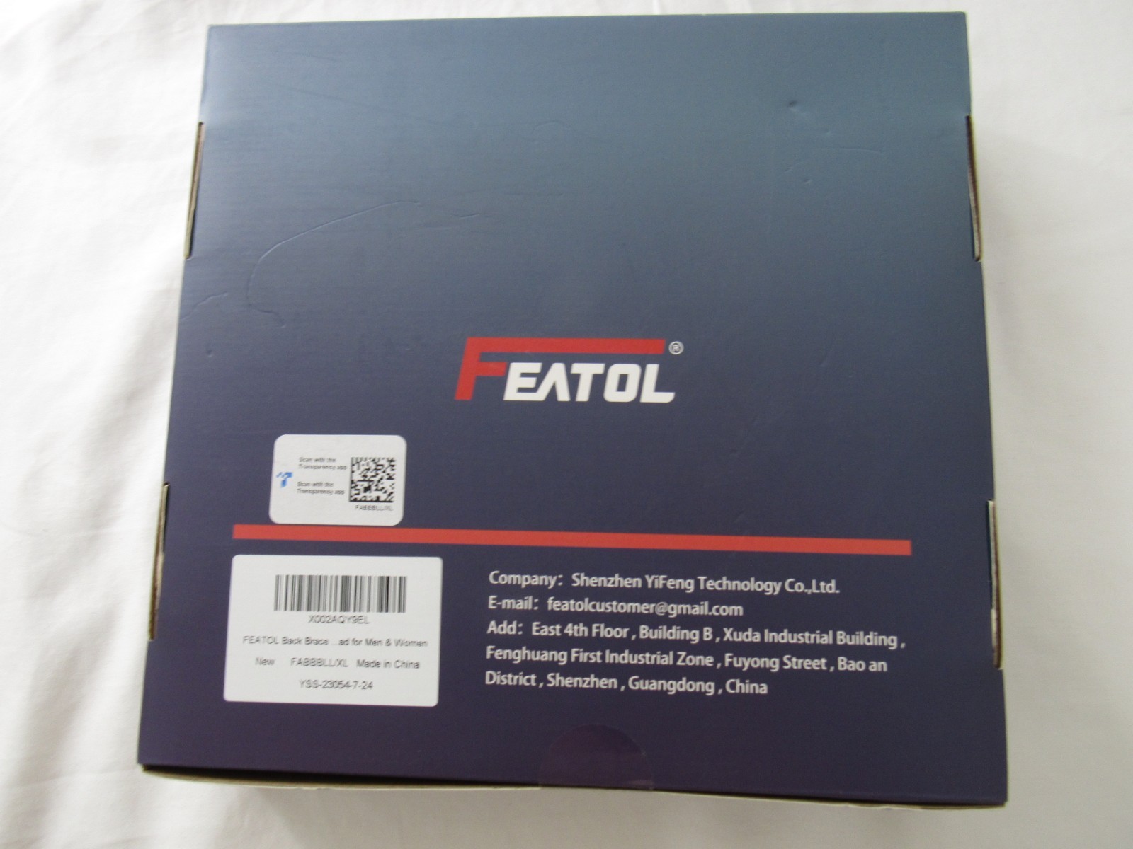FEATOL Adjustable Back Support Brace Belt for Back, Size L-XL, Black