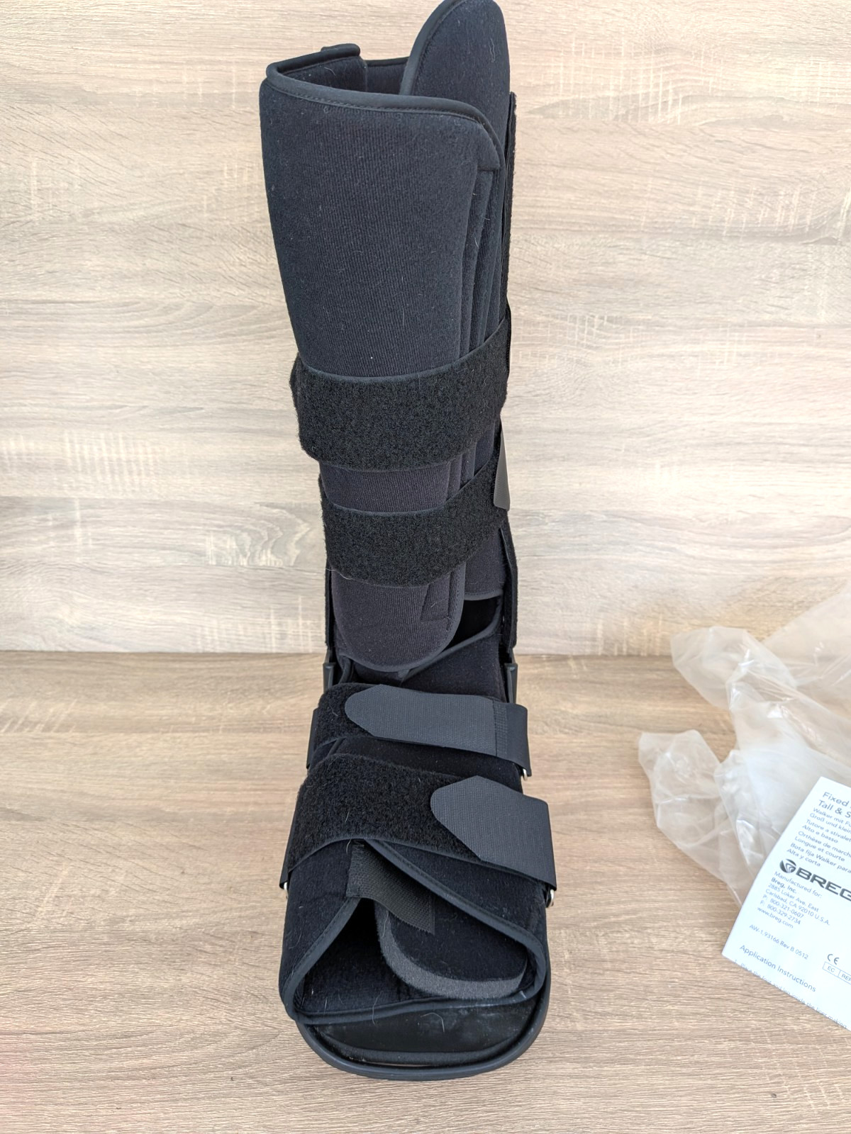 Breg Walker Ankle Fixed Tall Walking Boot XL BLACK 00065 Adjustable Straps
