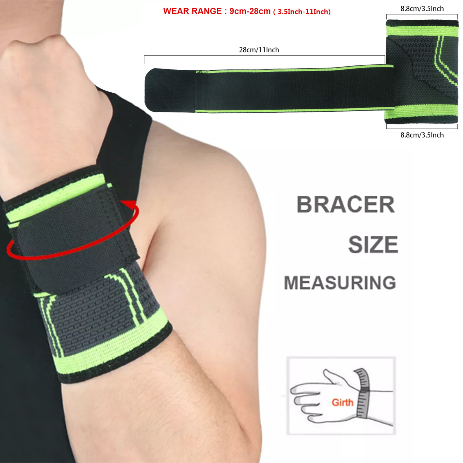 Wrist Brace Sports Band Wrap Adjustable Support Gym Strap Carpal Tunnel Bandage