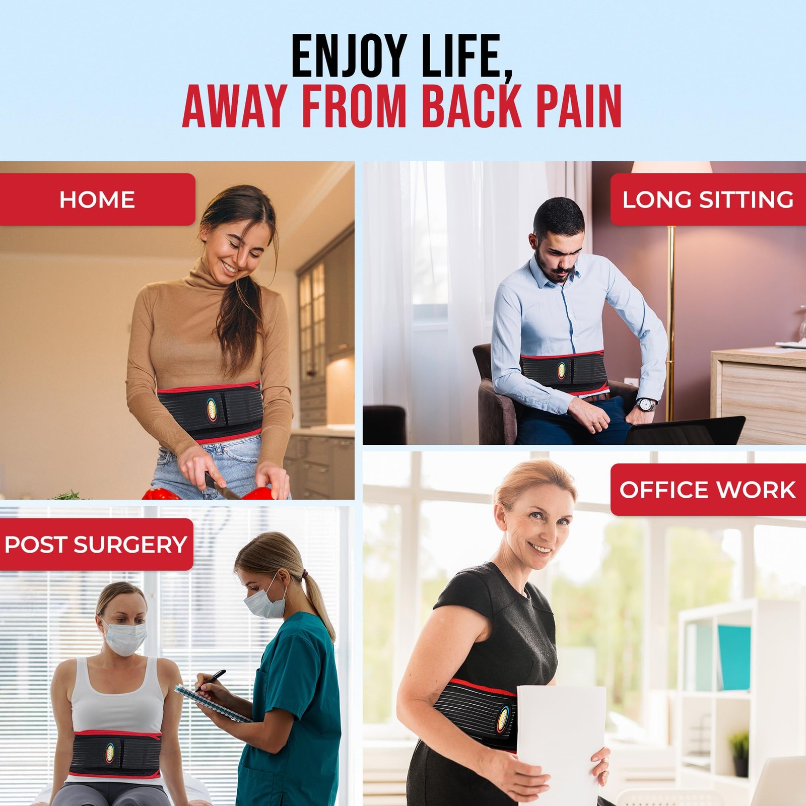 MAXAR Bio-Magnetic Back Brace for Lower Back Pain Women and Men – Lumbar Supp…