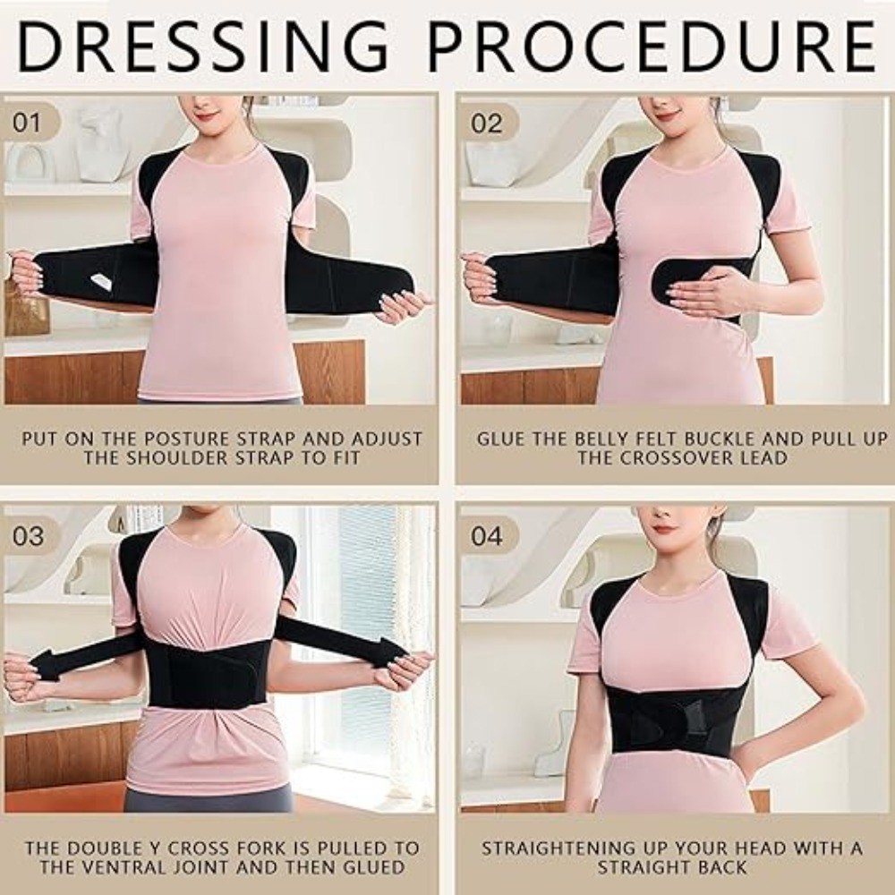 1x Posture Corrector – with Adjustable Straps fits Adults, Gyms, Offices, Travel