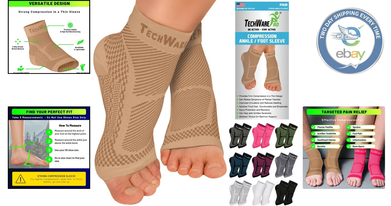 Unisex Compression Ankle Sleeve – Relieve Achilles Tendonitis & Joint Pain, L/XL