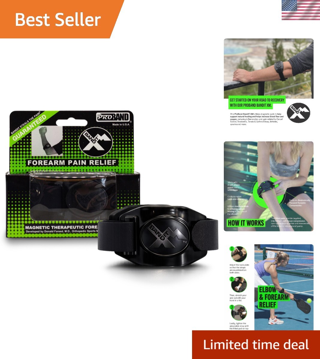Lightweight Magnetic Elbow Support Band – Relieve Tennis & Golfer’s Elbow Pain