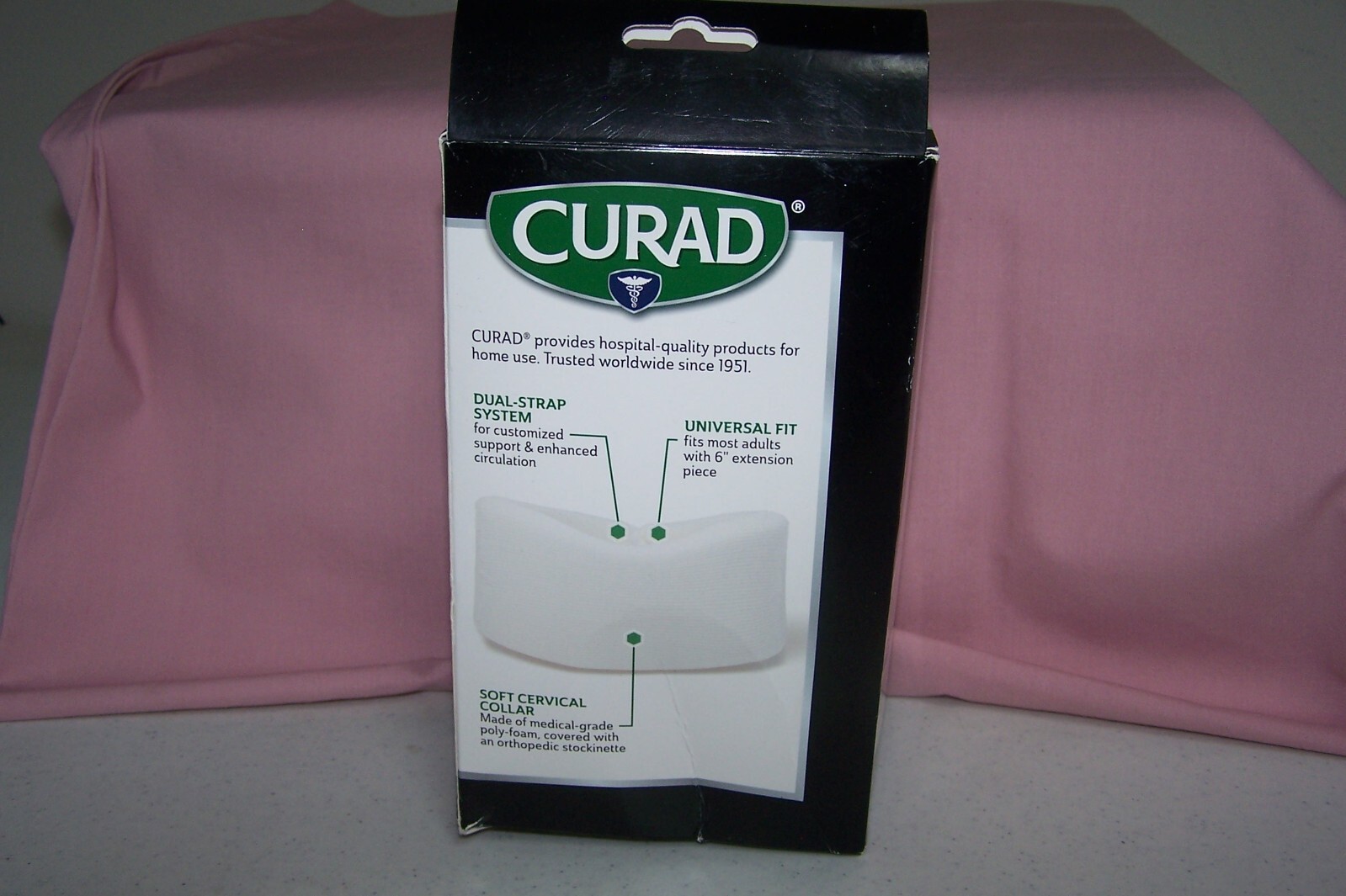 Curad Firm Foam Cervical Collar Adjustable Neck Support NEW for Sprains Strains